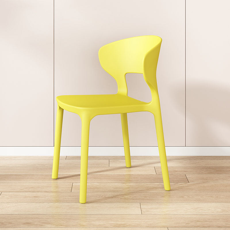 Sillas de comedor estilo Glam, silla lateral sin brazos de comedor de plástico para cocina