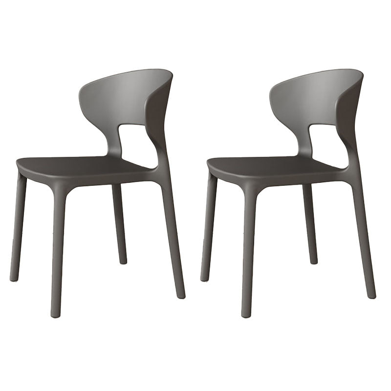 Sillas de comedor estilo Glam, silla lateral sin brazos de comedor de plástico para cocina