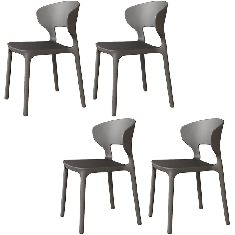Sillas de comedor estilo Glam, silla lateral sin brazos de comedor de plástico para cocina