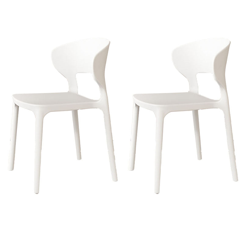 Sillas de comedor estilo Glam, silla lateral sin brazos de comedor de plástico para cocina