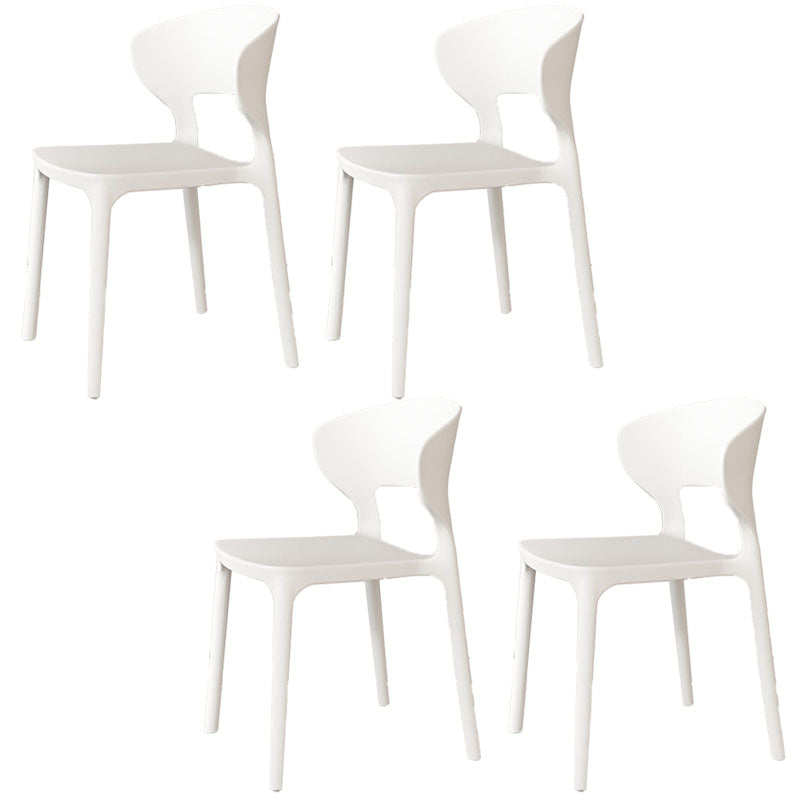 Sillas de comedor estilo Glam, silla lateral sin brazos de comedor de plástico para cocina
