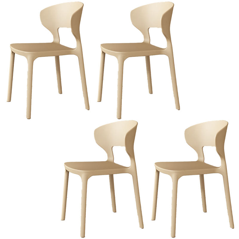 Sillas de comedor estilo Glam, silla lateral sin brazos de comedor de plástico para cocina