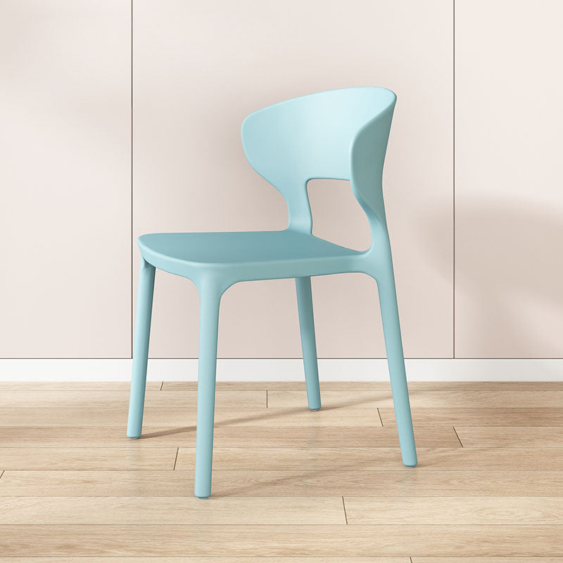 Sillas de comedor estilo Glam, silla lateral sin brazos de comedor de plástico para cocina