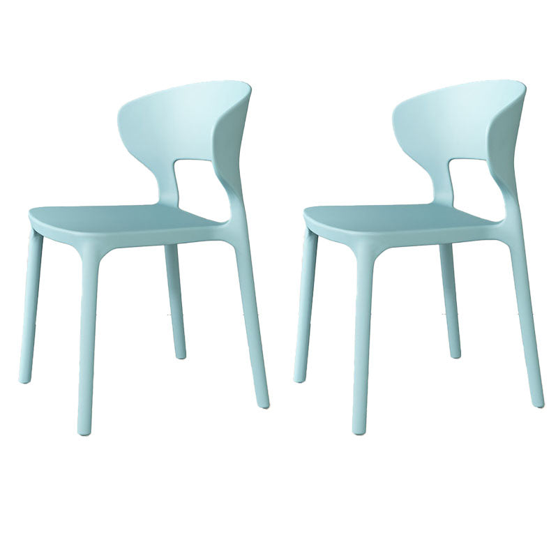 Sillas de comedor estilo Glam, silla lateral sin brazos de comedor de plástico para cocina