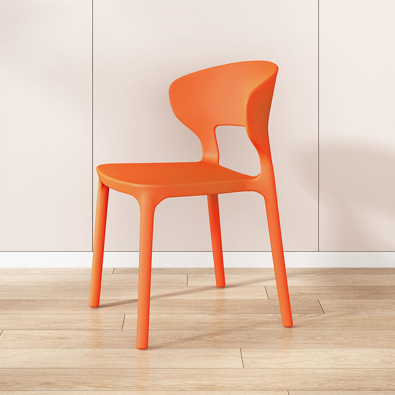 Sillas de comedor estilo Glam, silla lateral sin brazos de comedor de plástico para cocina