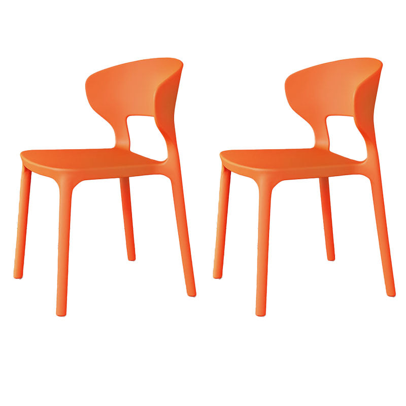 Sillas de comedor estilo Glam, silla lateral sin brazos de comedor de plástico para cocina