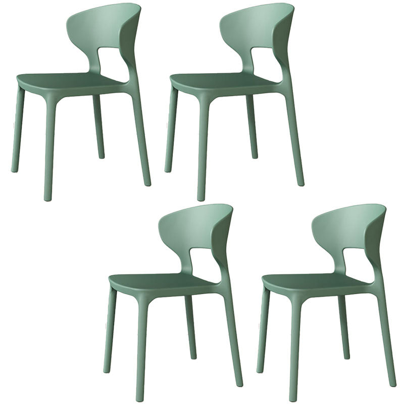 Sillas de comedor estilo Glam, silla lateral sin brazos de comedor de plástico para cocina