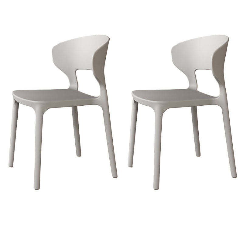 Sillas de comedor estilo Glam, silla lateral sin brazos de comedor de plástico para cocina