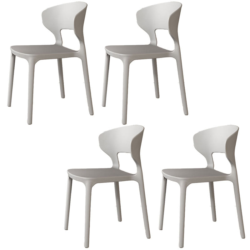 Sillas de comedor estilo Glam, silla lateral sin brazos de comedor de plástico para cocina