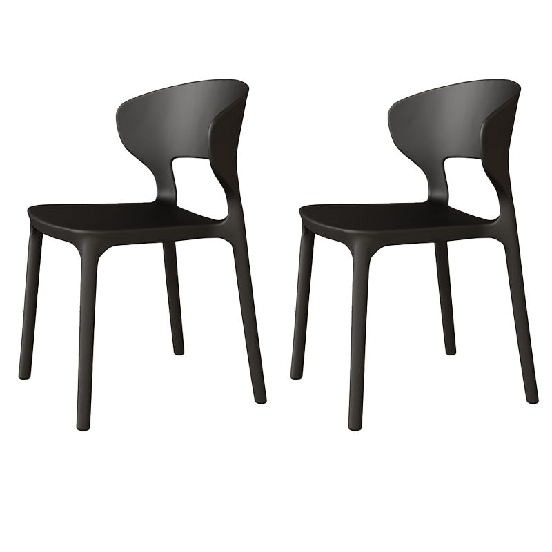 Sillas de comedor estilo Glam, silla lateral sin brazos de comedor de plástico para cocina