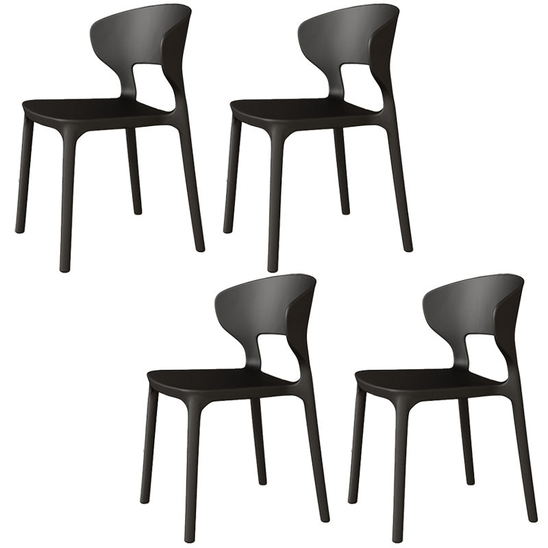 Sillas de comedor estilo Glam, silla lateral sin brazos de comedor de plástico para cocina