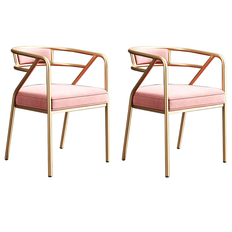 Silla de comedor industrial con respaldo abierto y acabado mate de terciopelo (juego de 2)