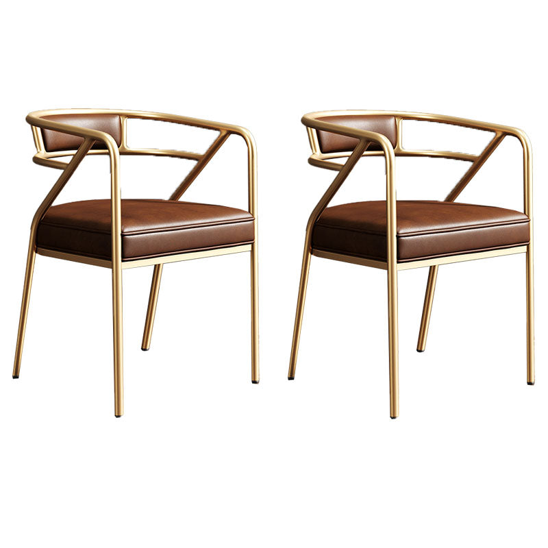Silla de comedor industrial con respaldo abierto y acabado mate de terciopelo (juego de 2)