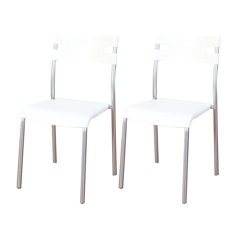Plástico de estilo minimalista que cena la parte posterior abierta apilable de la silla sin brazos que cena la silla lateral