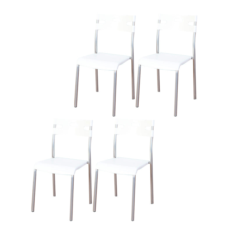 Plástico de estilo minimalista que cena la parte posterior abierta apilable de la silla sin brazos que cena la silla lateral