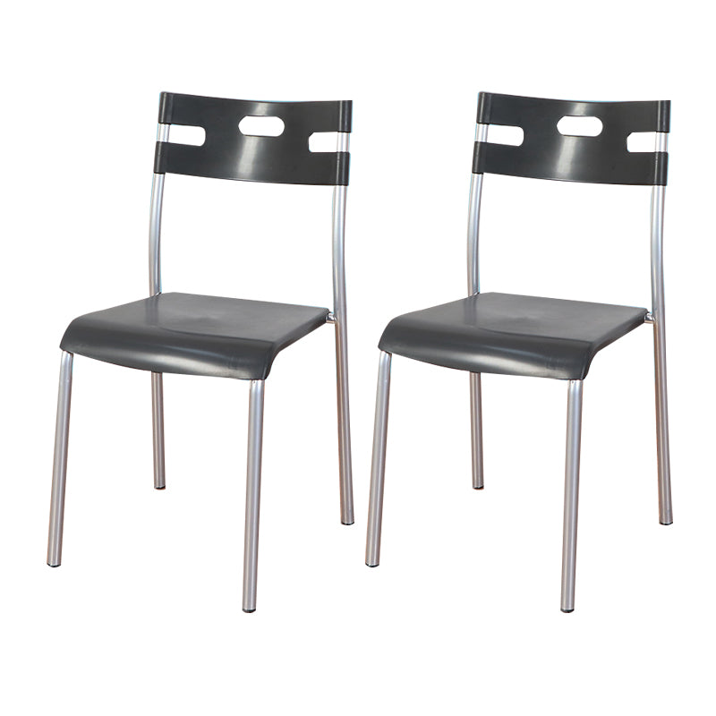 Plástico de estilo minimalista que cena la parte posterior abierta apilable de la silla sin brazos que cena la silla lateral
