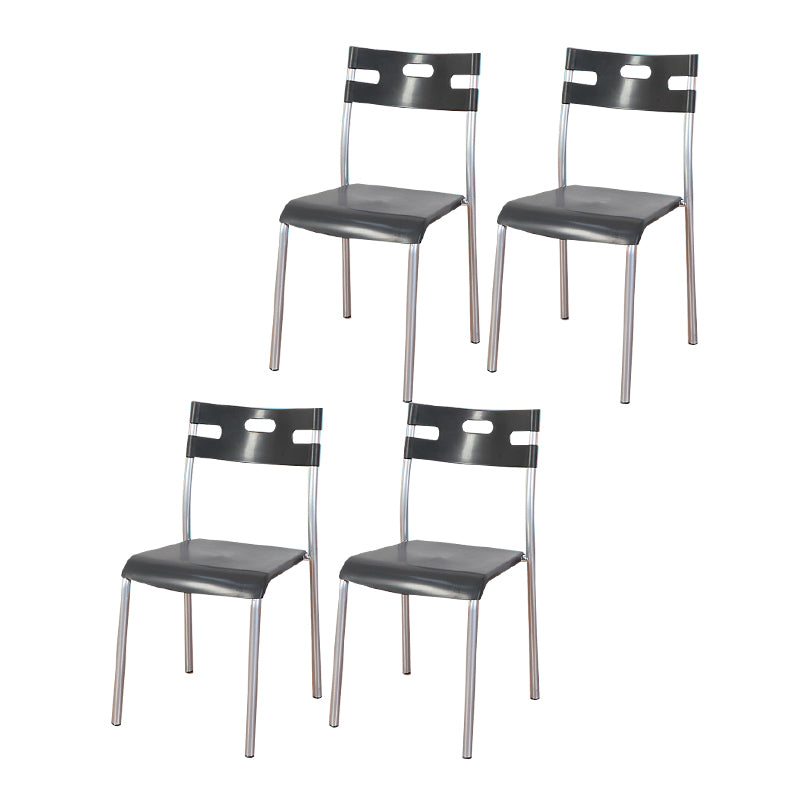 Plástico de estilo minimalista que cena la parte posterior abierta apilable de la silla sin brazos que cena la silla lateral