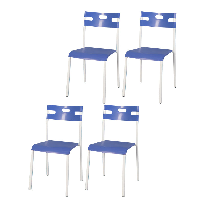 Plástico de estilo minimalista que cena la parte posterior abierta apilable de la silla sin brazos que cena la silla lateral