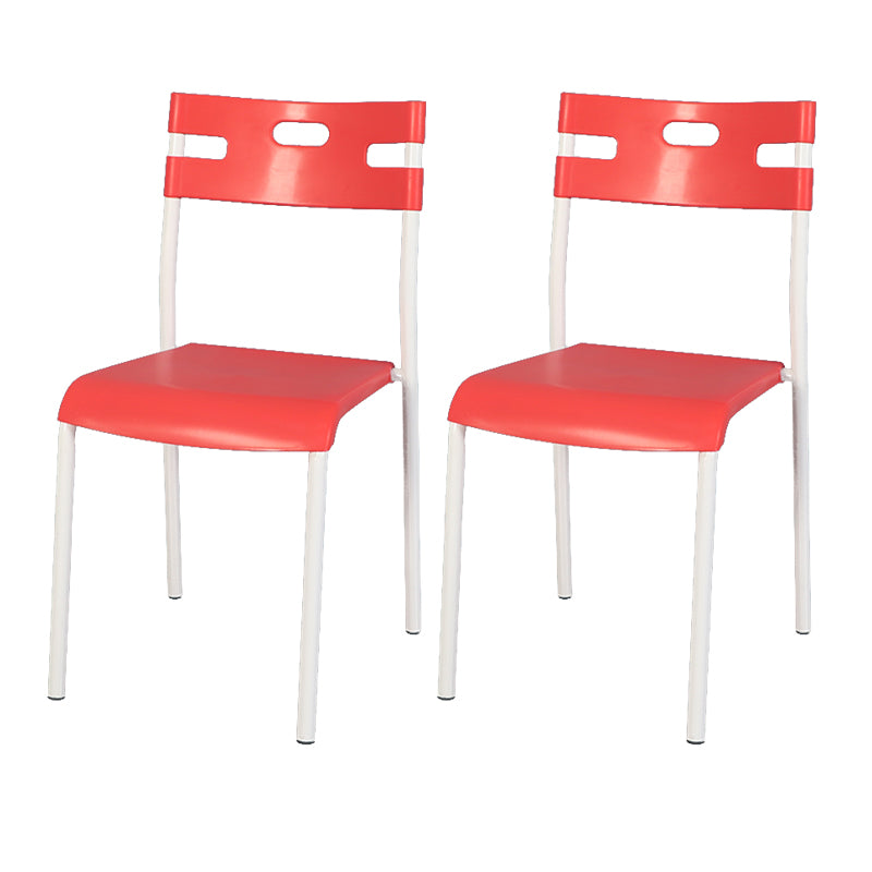 Plástico de estilo minimalista que cena la parte posterior abierta apilable de la silla sin brazos que cena la silla lateral