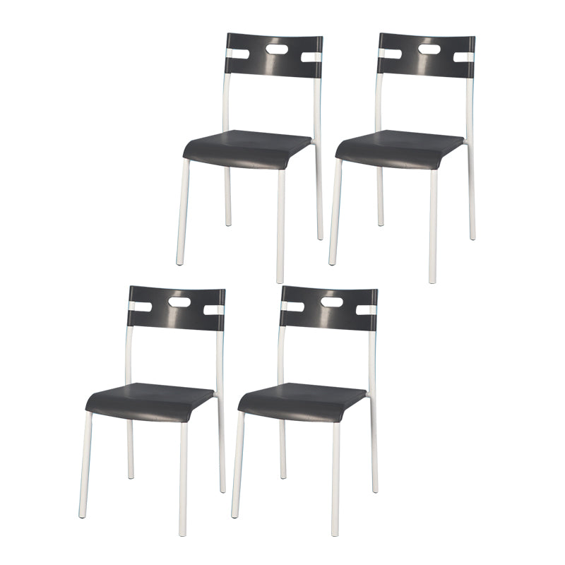 Plástico de estilo minimalista que cena la parte posterior abierta apilable de la silla sin brazos que cena la silla lateral