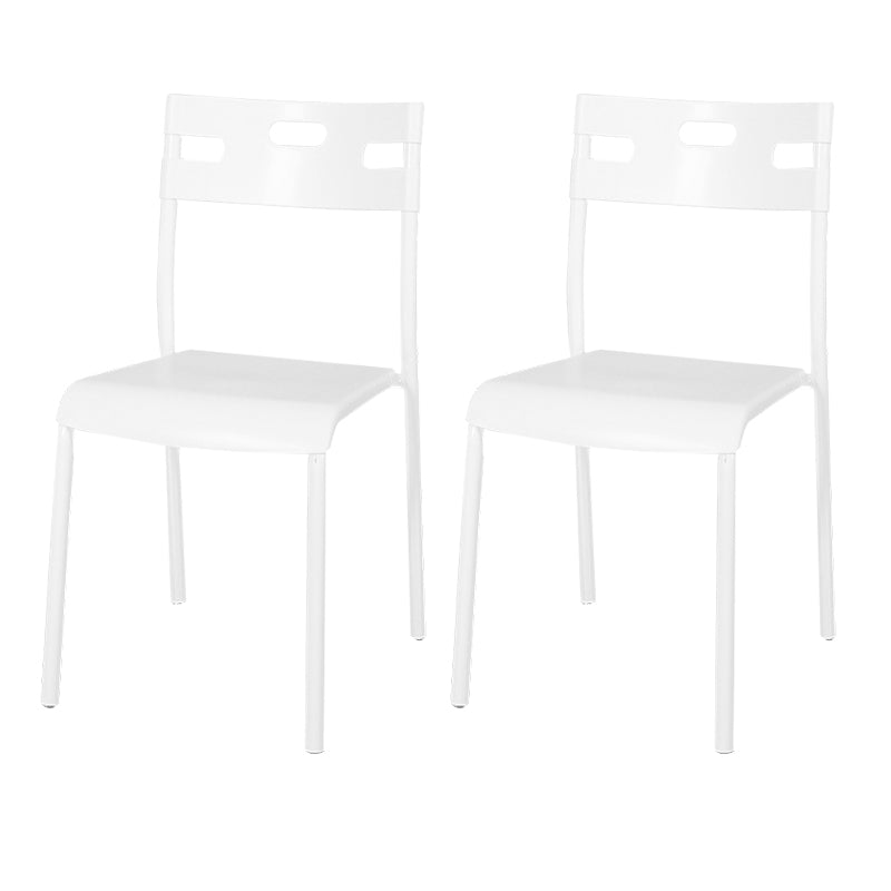 Plástico de estilo minimalista que cena la parte posterior abierta apilable de la silla sin brazos que cena la silla lateral