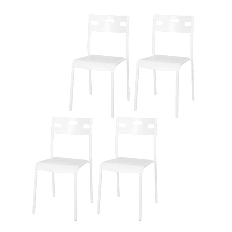 Plástico de estilo minimalista que cena la parte posterior abierta apilable de la silla sin brazos que cena la silla lateral