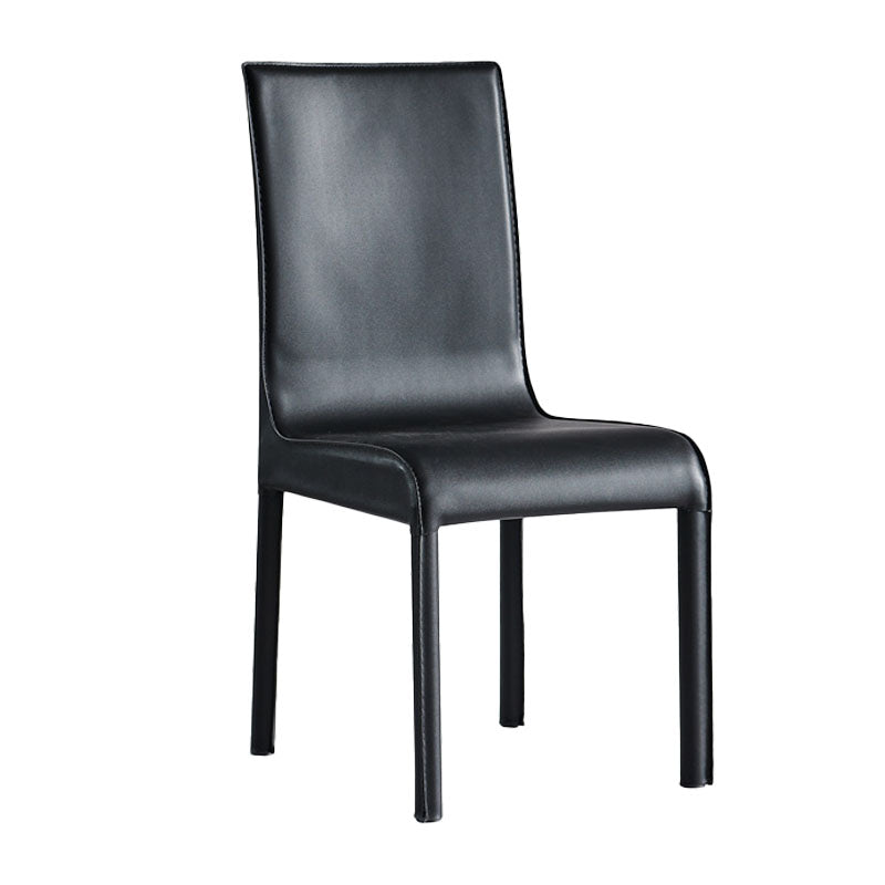 Contemporary Faux Leather Dining Chairs Upholstered Side Armless Chairs
