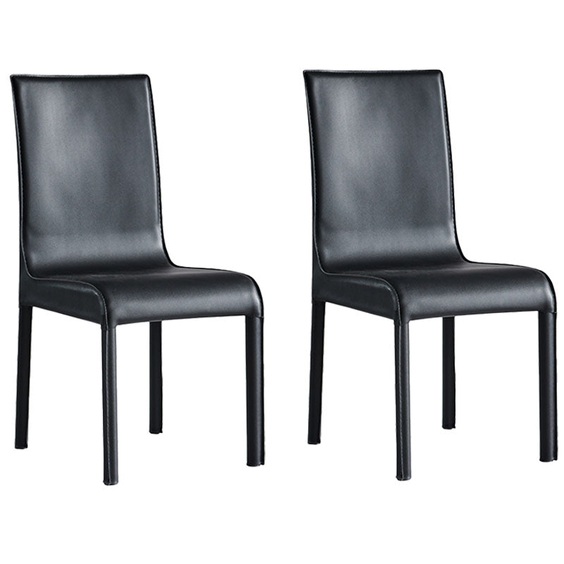 Sillas de comedor de piel sintética contemporáneas Sillas sin brazos laterales tapizadas