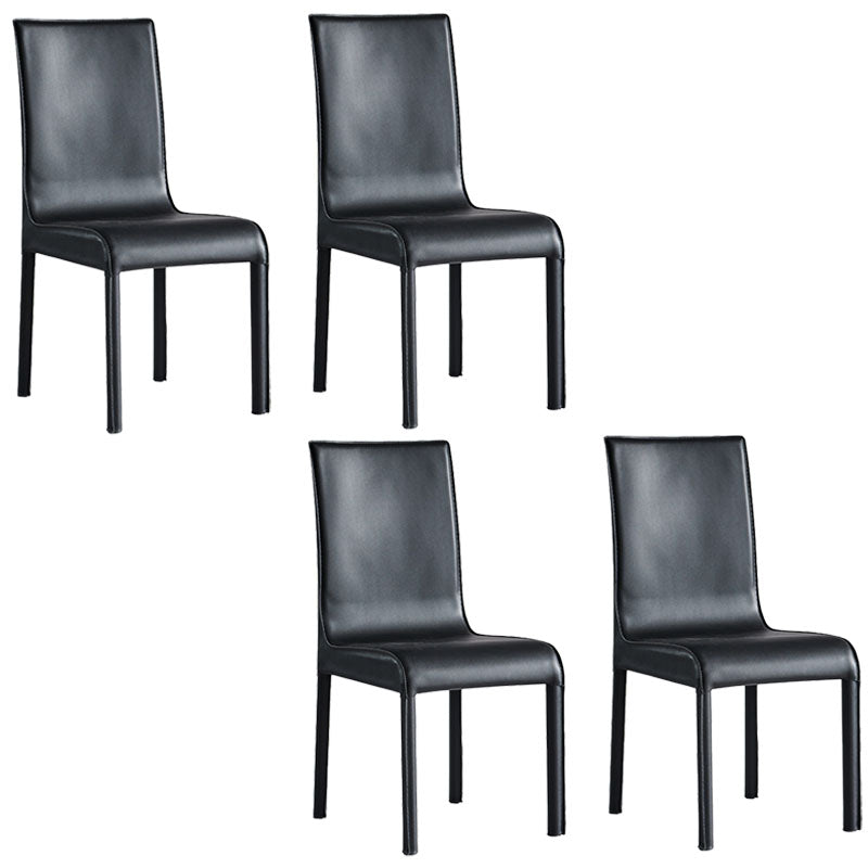 Sillas de comedor de piel sintética contemporáneas Sillas sin brazos laterales tapizadas
