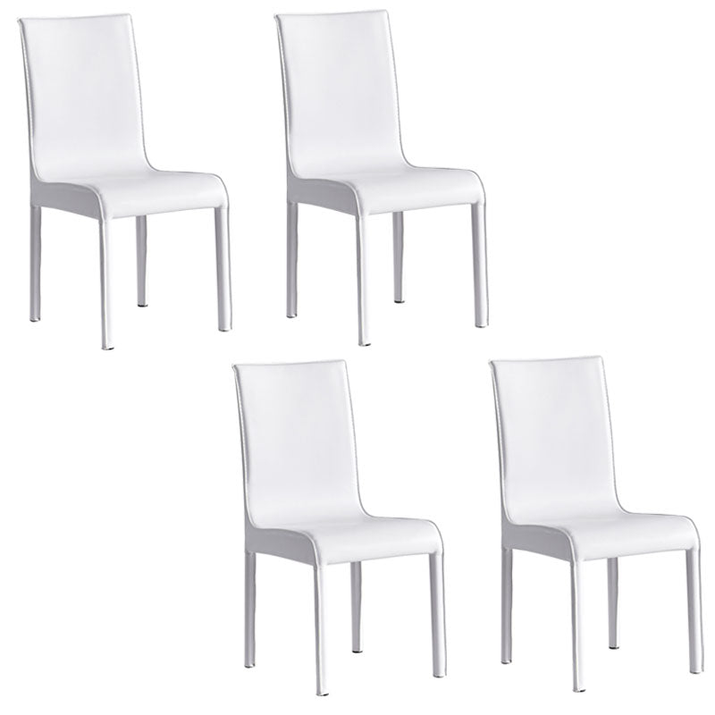 Sillas de comedor de piel sintética contemporáneas Sillas sin brazos laterales tapizadas
