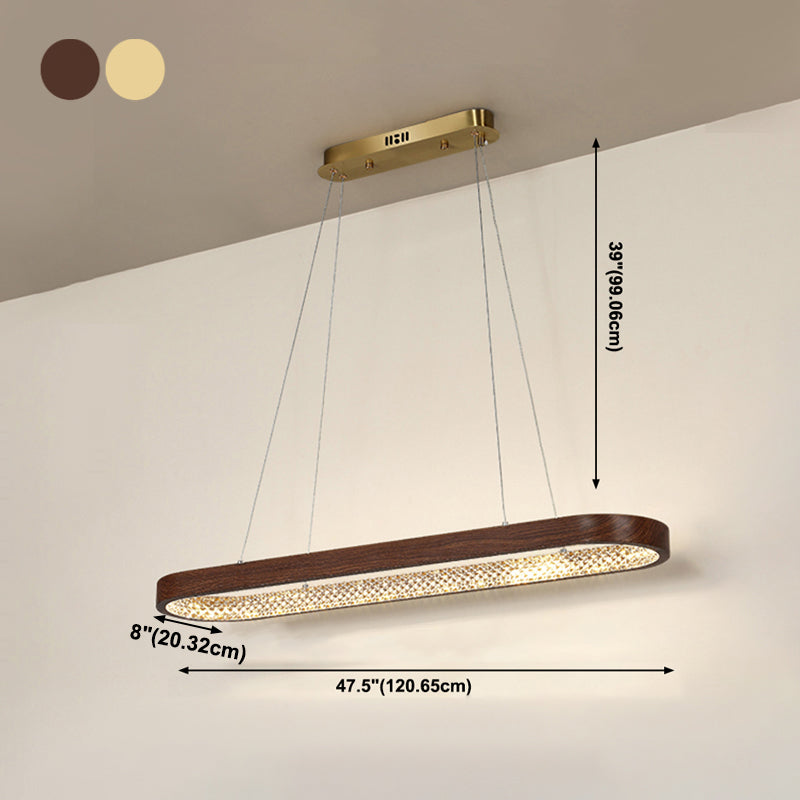 1 Light Oval Island Lights Contemporary Metal Island Pendants for Kitchen