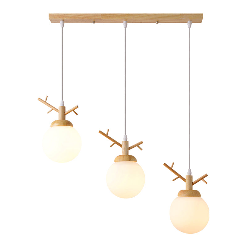 Globe Glass Hanging Lamp in moderne eenvoud houten hanglamp voor eetkamer