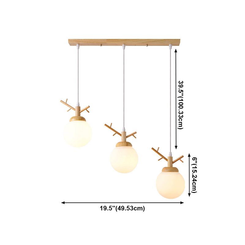 Globe Glass Hanging Lamp in moderne eenvoud houten hanglamp voor eetkamer