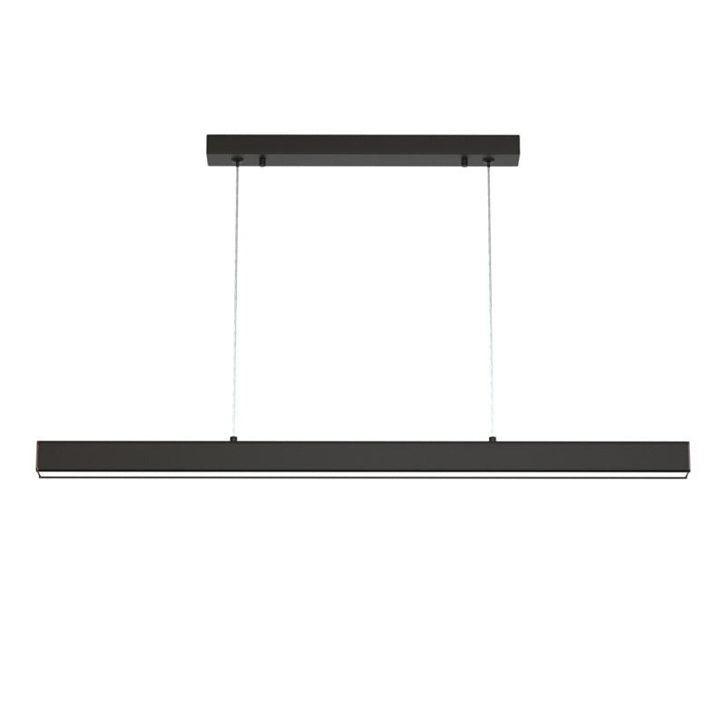 Comedor Modern Island Lighture Luz de aluminio lineal negro Luz de aluminio