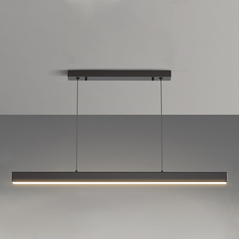 Comedor Modern Island Lighture Luz de aluminio lineal negro Luz de aluminio