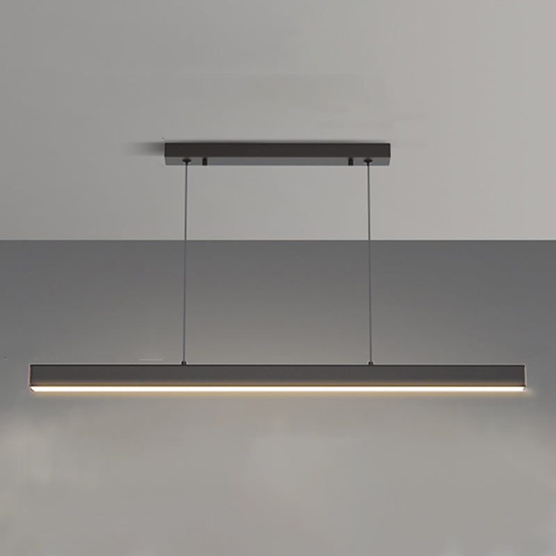 Comedor Modern Island Lighture Luz de aluminio lineal negro Luz de aluminio