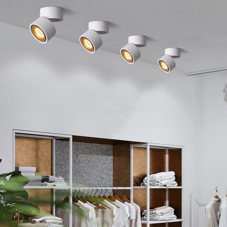 Cylinder Shape LED Ceiling Lamp Modern Aluminium 1 Light Flush Mount for Dining Room