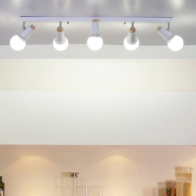Plafonnier sur Rail en forme de cylindre, en fer moderne, 1 lumière, montage encastré pour magasin de vêtements