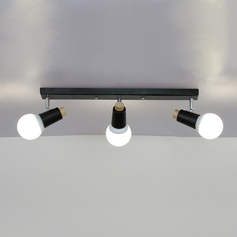 Cylinder Shape Rail Ceiling Lamp Modern Iron 1 Light Flush Mount for Clothing Store
