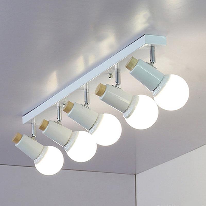 Plafonnier sur Rail en forme de cylindre, en fer moderne, 1 lumière, montage encastré pour magasin de vêtements