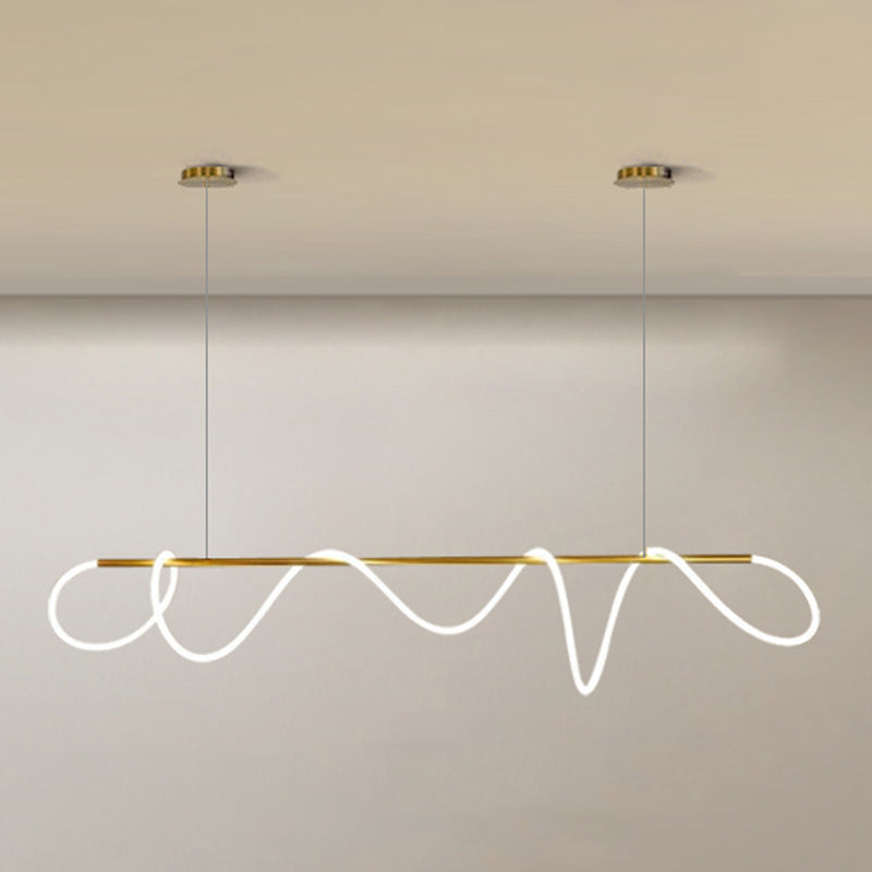 Linear Silica Gel Island Light Fixture Modern Ceiling Pendant Light for Living Room