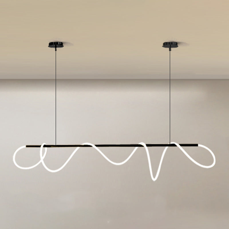 Linear Silica Gel Island Light Fixture Modern Ceiling Pendant Light for Living Room