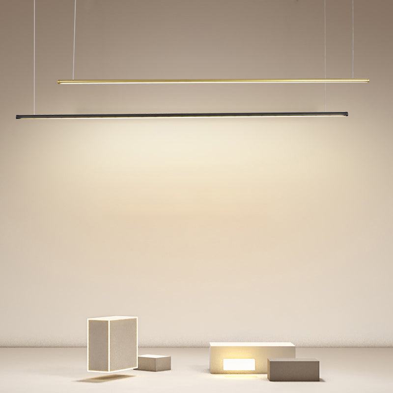 1 lustre de l'île linéaire légère lustre en métal contemporain