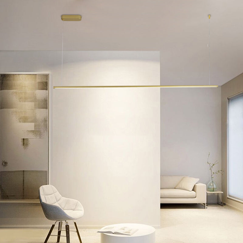 1 lustre de l'île linéaire légère lustre en métal contemporain