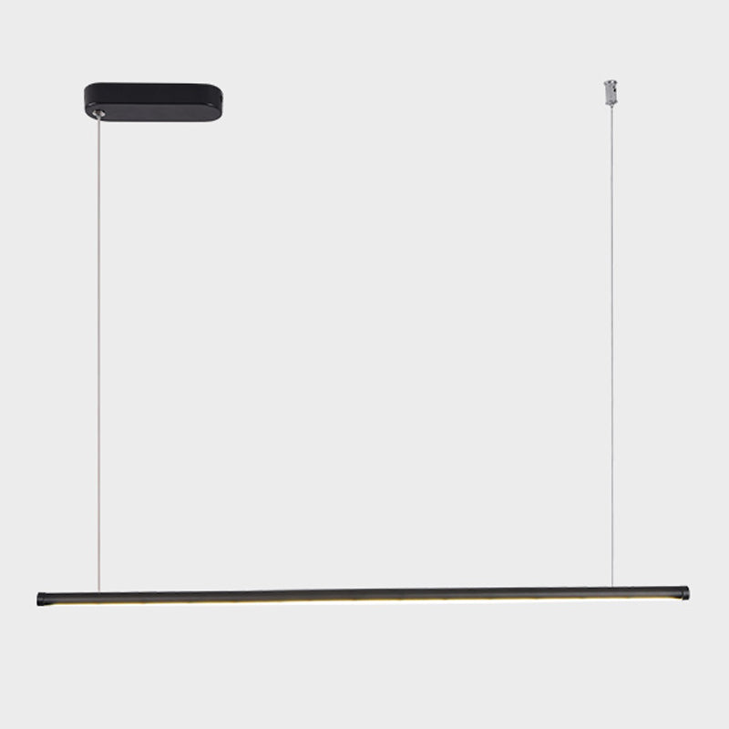 1 Light Linear Island Light Fixture Contemporary Metal Island Chandelier