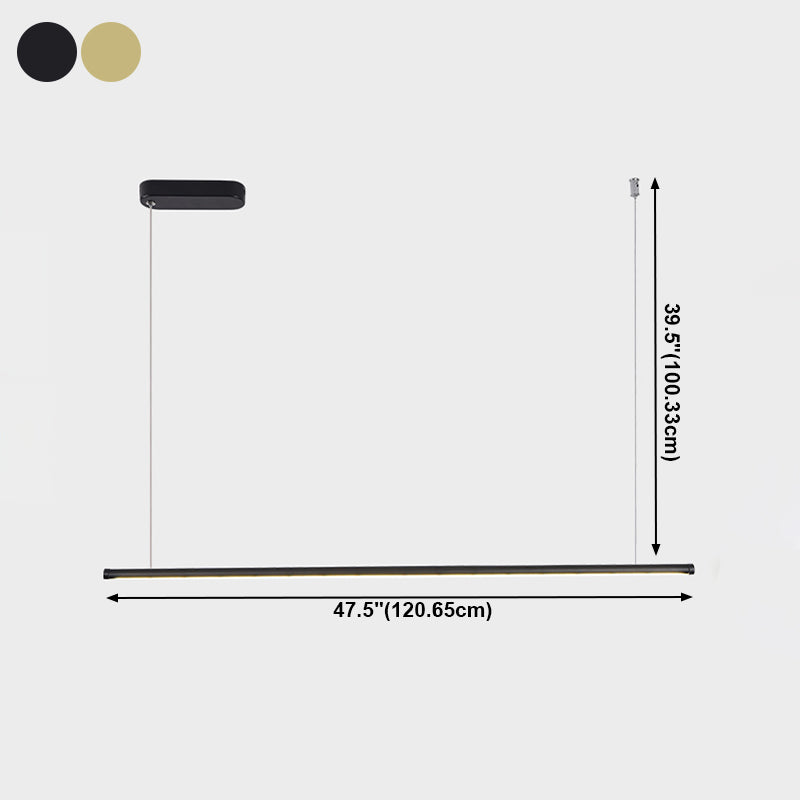 1 lustre de l'île linéaire légère lustre en métal contemporain
