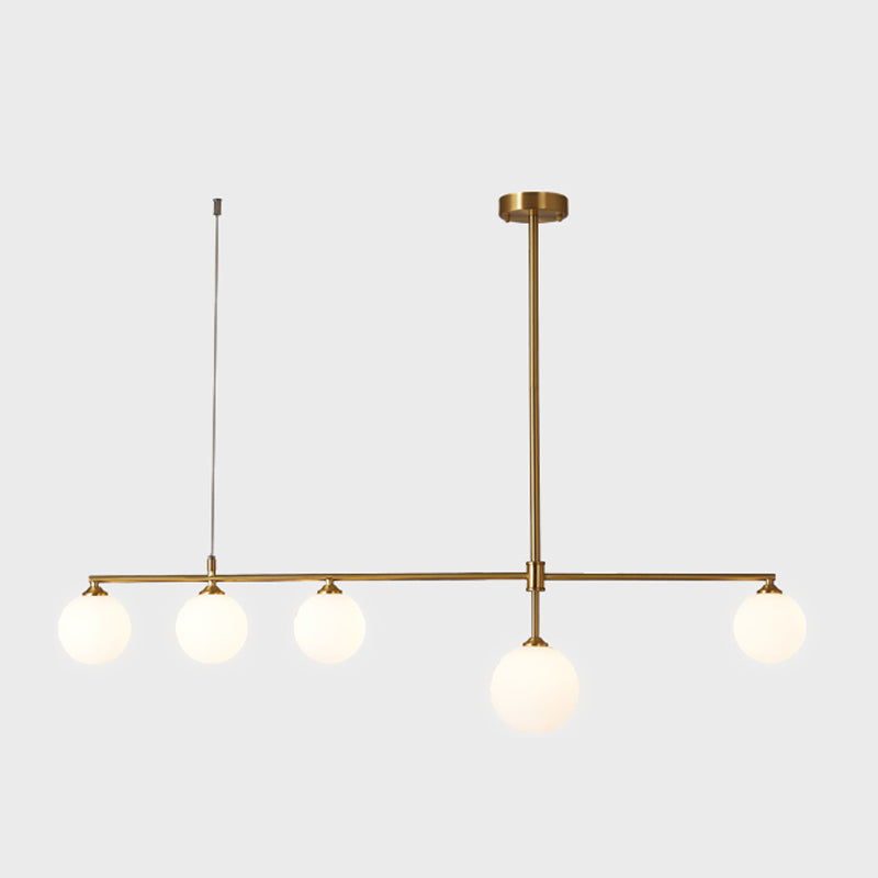 Copper Modern Island Lighting Glass Chandelier Light Fixture for Dining Room