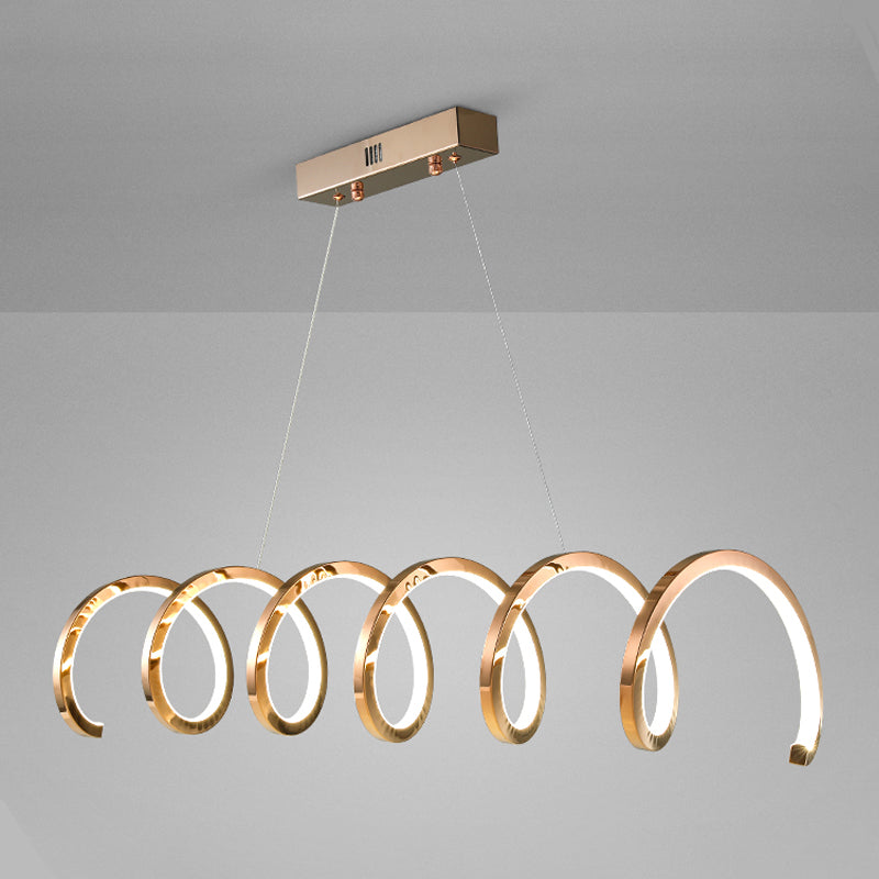 Gold Metal LED Island Light Fixture Modern Ceiling Pendant Light for Living Room