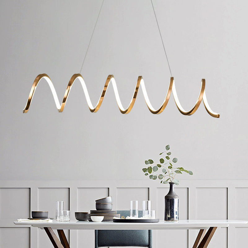 Gold Metal LED Island Light Fixture Modern Ceiling Pendant Light for Living Room