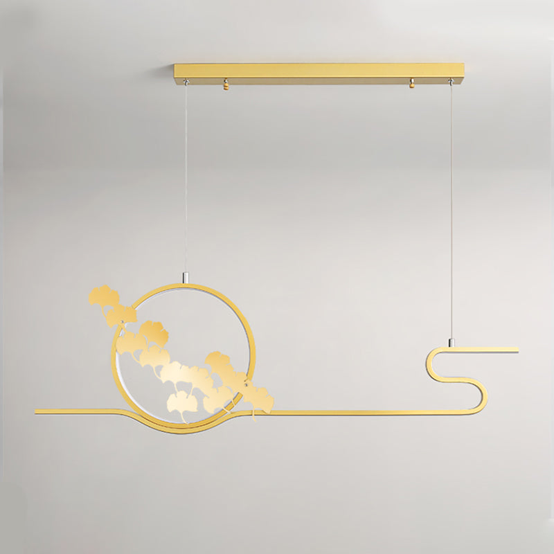 Luces de isla de forma lineal Estilo moderno Metal dos luces colgantes de luz